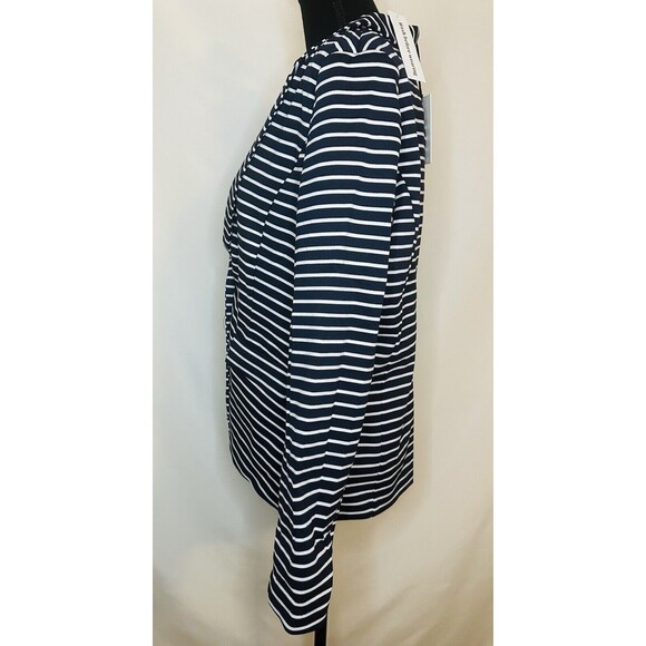 41Hawthorn Blue White Striped Single‎ Button Blazer Jacket Women's LARGE NWT - Picture 2 of 11